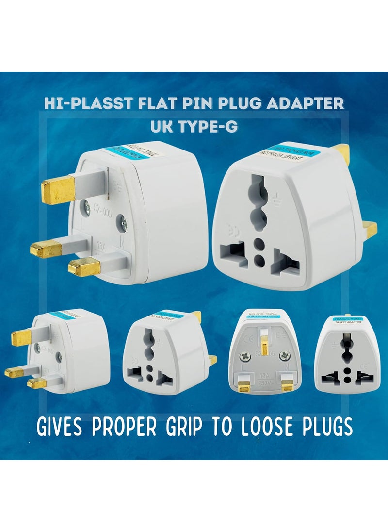 HI PLASST PINS N PLUGS HiPLASST 4pcs UKLondonGType Power Converter Universal Travel Adapter TypeG Plug Adapter for Indian Pins for England Dubai Hong Kong Ireland Wales Scotland Perfect for Laptop Camera  - Image 3