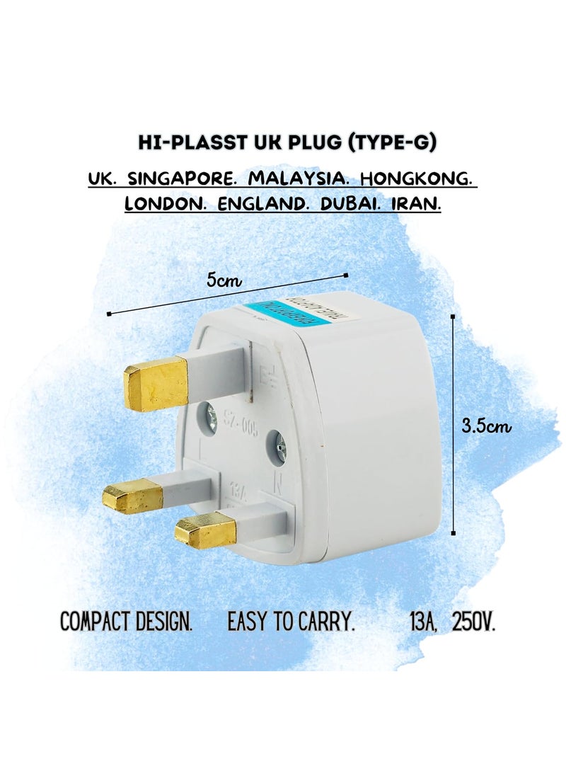 HI PLASST PINS N PLUGS HiPLASST 4pcs UKLondonGType Power Converter Universal Travel Adapter TypeG Plug Adapter for Indian Pins for England Dubai Hong Kong Ireland Wales Scotland Perfect for Laptop Camera  - Image 4