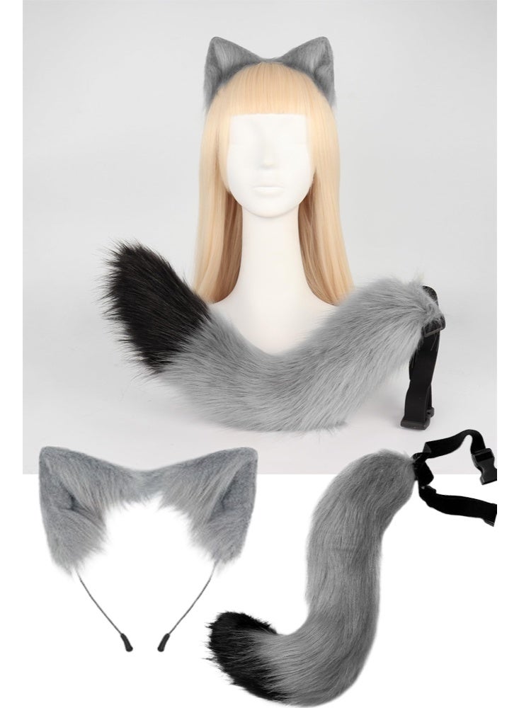 TAPIT Cosplay Faux Fur Cat Ears and Wolf Fox Tail Costume Kids Women Costume Set for Cosplay Party - Image 1