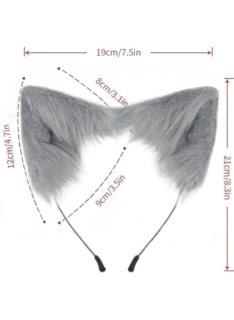 TAPIT Cosplay Faux Fur Cat Ears and Wolf Fox Tail Costume Kids Women Costume Set for Cosplay Party - Image 4