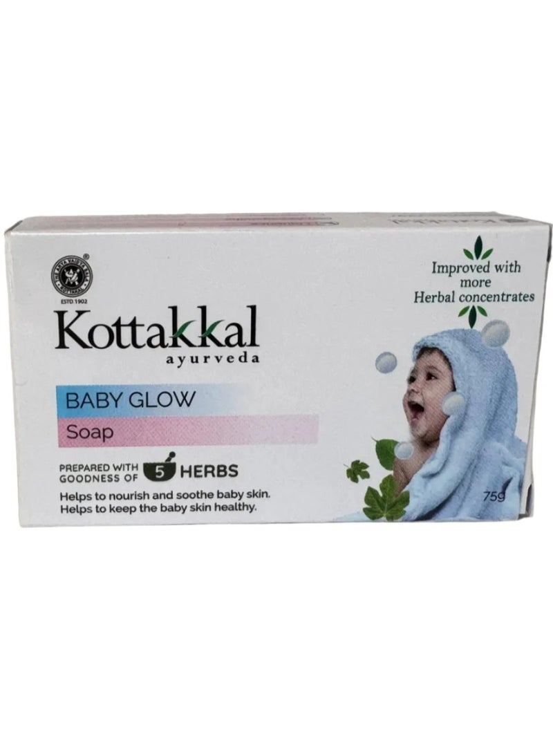 Kottakkal Ayurveda Baby Glow Soap 75g – Gentle Herbal Care for Soft & Healthy Baby Skin - Image 3