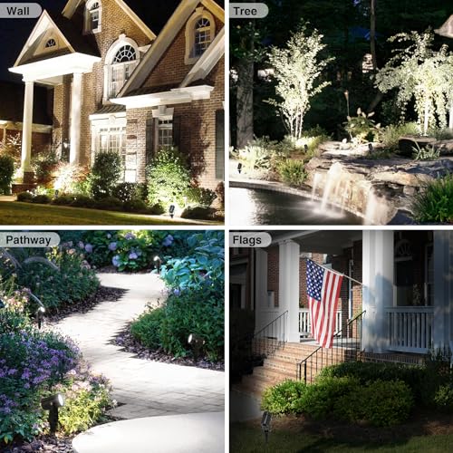CREPOW Solar Spot Lights Outdoor, Solar Landscape Spotlights IP65 Waterproof 9.8ft Cable,Auto On/Off Outdoor Wall Lights for Garden Yard Driveway Porch Walkway Pool (6000K White) - Image 2