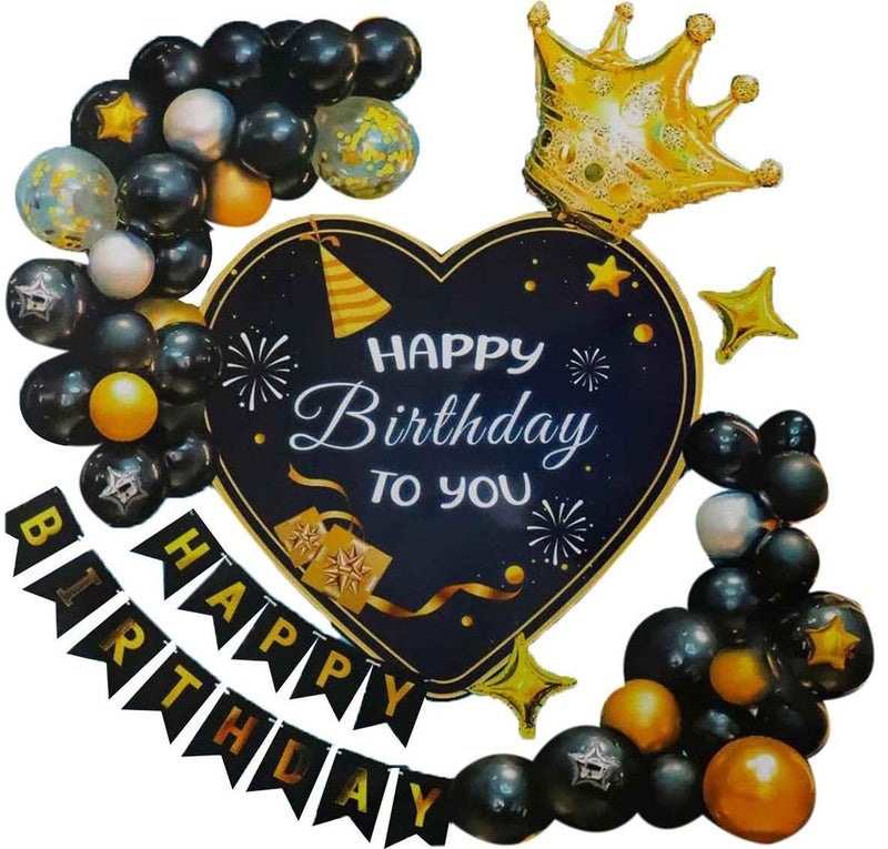 مانجو عيد ميلاد سعيد 63 قطعة مجموعة عيد ميلاد سعيد احباط بالون احباط النجوم حفلة عيد ميلاد زخرفة مجموعة كاملة حفلة عيد ميلاد سعيد ديكور طقم مع لافتة بالونات تحت عنوان حفلة عيد ميلاد اللوازم حفلة ديكور الحفلة - Image 2