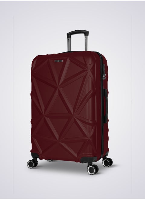 Matrix 24-Inch Medium ABS Hard Case Checked-In Luggage Trolley Bag with 8 Spinner Wheels and Lock – Burgundy