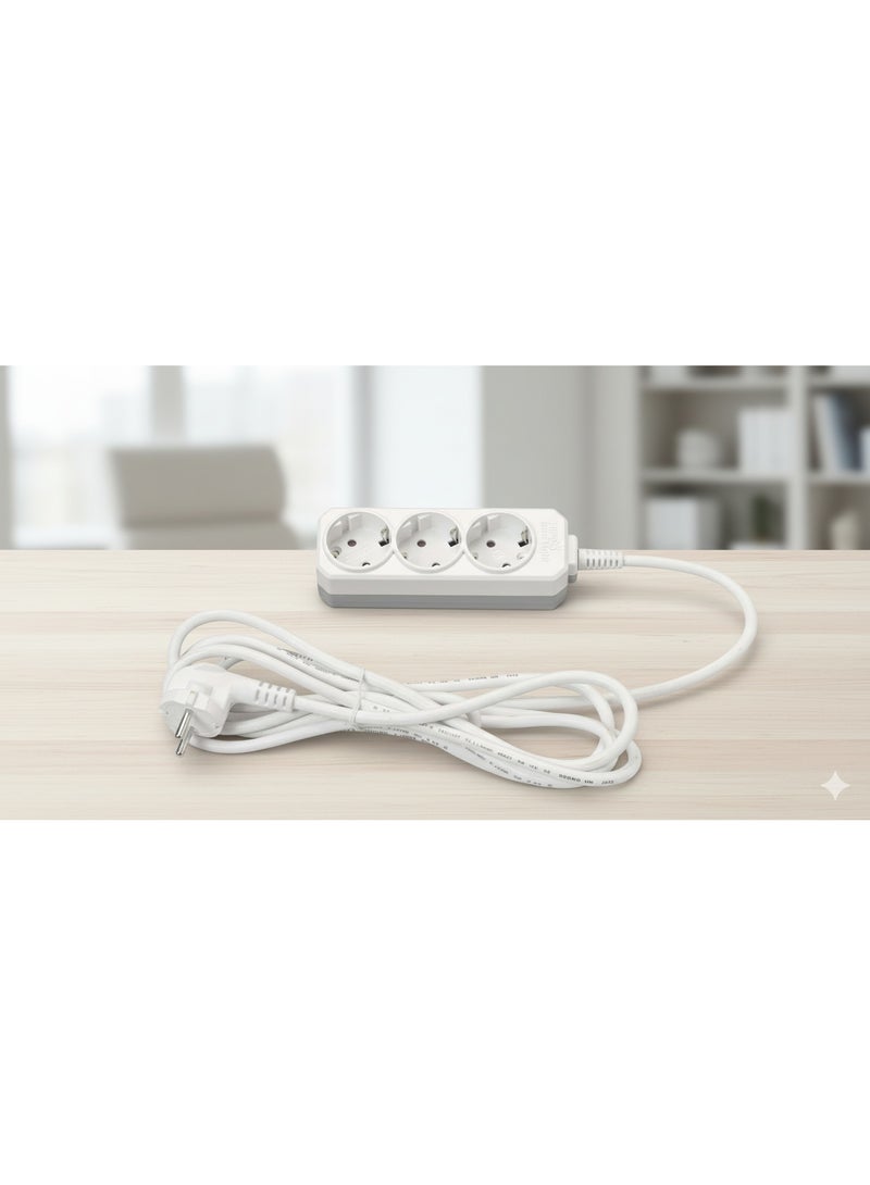 3-outlet multi-socket extension cord, 1.5mm wire - Image 1