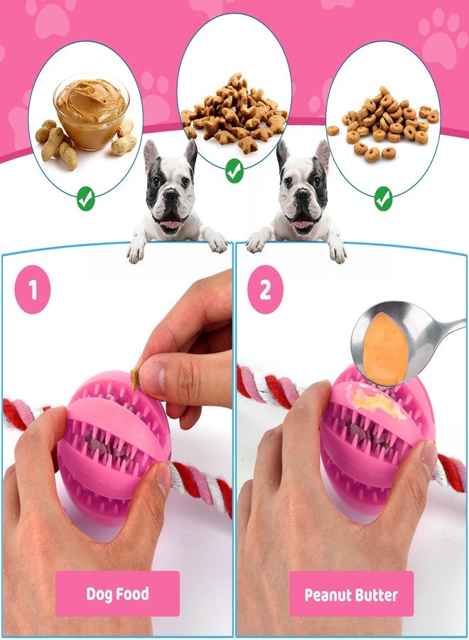 ChengFu Interactive Dog Toys, Crate Training Aids for Puppies, Reduce Stress Anxiety Peanut Butter Dog Food Treat Dispenser Toys(Pink) - Image 4