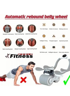 erorex Upgraded Ab Wheel with Auto Rebound, Automatic Roller Ab Wheel with Elbow Support, Abdominal Roller and Elbow Roller with Knee Pad and Phone Holder for Home Gym FW-7677  - Image 3