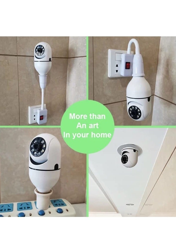 ELTRAZONE 2Pcs Light Bulb Security Camera 2.4GHz & 5G WiFi Outdoor, 1080P E27 Light Socket Security Camera, Indoor 360° Home Security Cameras, Full Color Day and Night, Smart Motion Detection  - Image 4