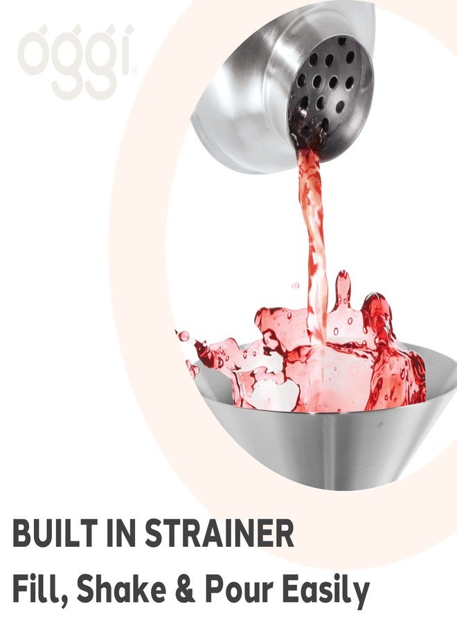 OGGI Classic Cocktail Shaker Gold Stainless - 26 oz, Stainless Steel Construction, Built in Strainer - Ideal Home Bar Drink Mixer, Bartender Kit, Essential Bar Accessories - Image 3