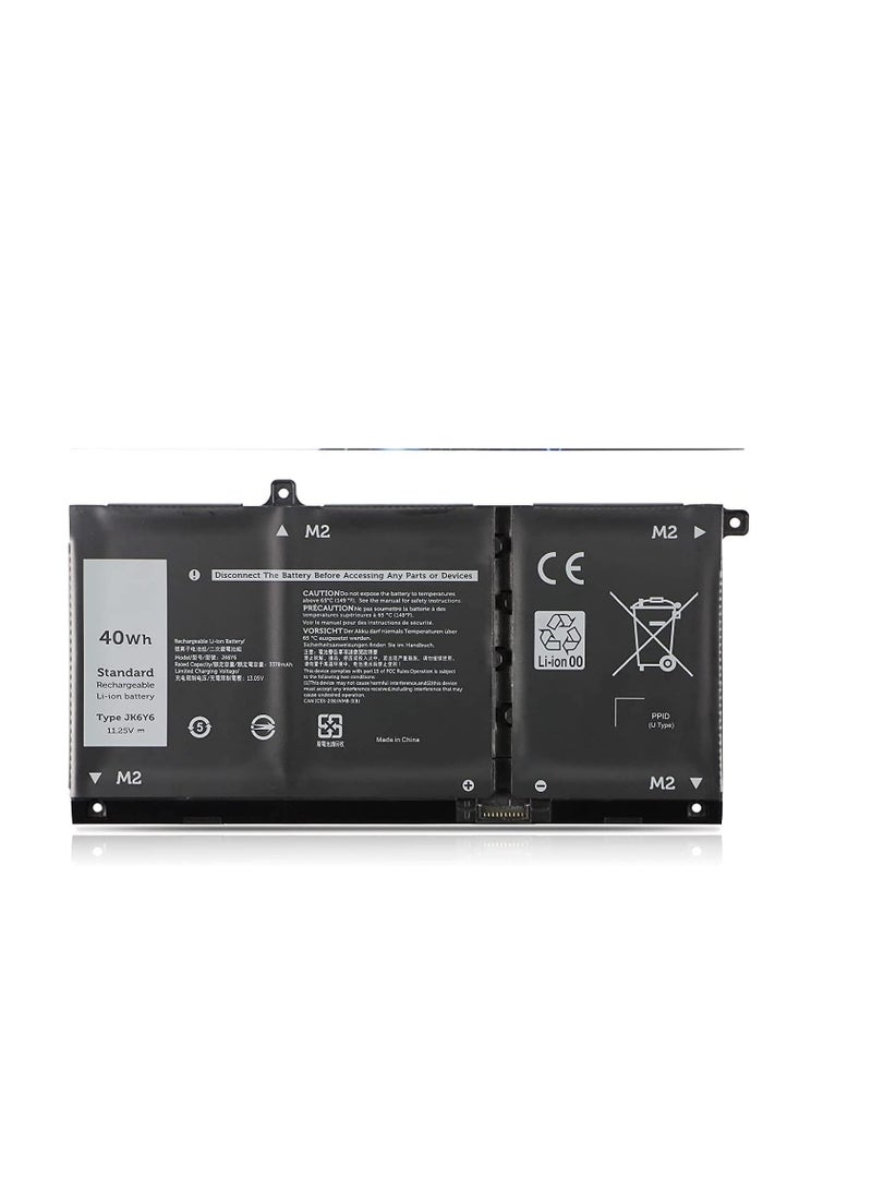 Terabyte بطارية لابتوب بديلة JK6Y6 متوافقة مع ديل لاتيتيود 3410 3510 فوسرو 5300 5401 5501 إنسبيرون 5300 5401 5408 5501 5508 5400 7405 7300 7500 2 في 1 فضي C5KGسيريس 6 CF5RH H5CKD 11.25V 40Wh 3 خلايا - Image 1