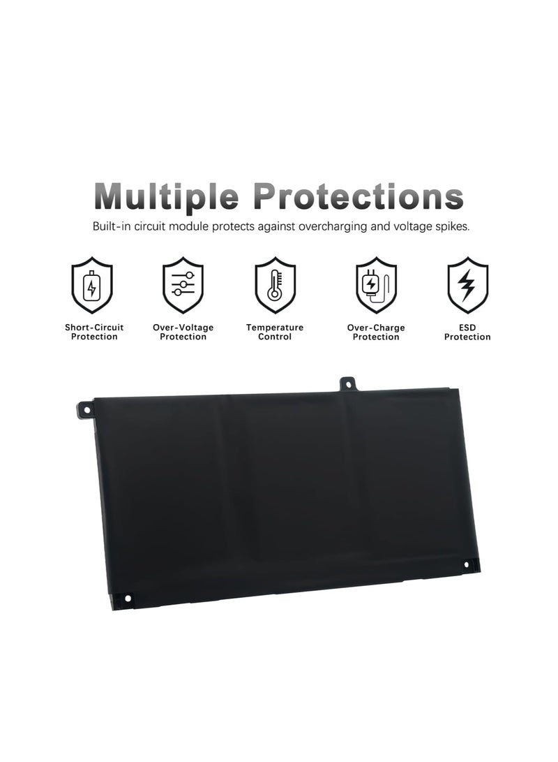 Terabyte بطارية لابتوب بديلة JK6Y6 متوافقة مع ديل لاتيتيود 3410 3510 فوسرو 5300 5401 5501 إنسبيرون 5300 5401 5408 5501 5508 5400 7405 7300 7500 2 في 1 فضي C5KGسيريس 6 CF5RH H5CKD 11.25V 40Wh 3 خلايا - Image 5