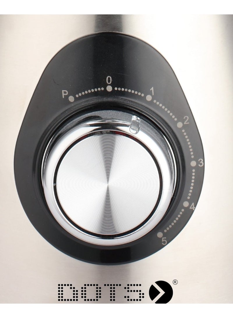 دوتس خلاط 500 واط مع مطحنة، 1.5 لتر، سرعتان مع النبض، فضي - FBB1025SG - Image 2