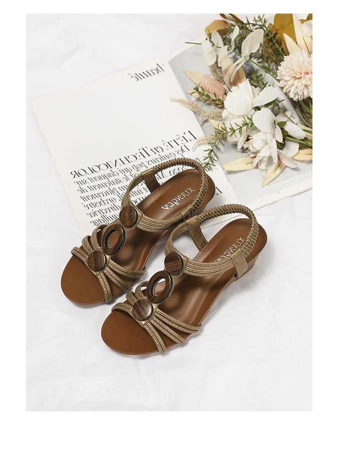 SIKETU Women's Summer New Retro Fashion  Roman Wedge Sandals  - Image 2
