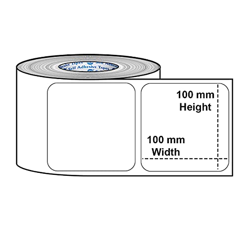 VCR 4 x 4 Direct Thermal Label Sticker - 4 x 4 inches - 100mm x 100mm - 500 Labels Per Roll - Pack of 1 Roll - White Self Adhesive Sticker for Printing Shipping or Barcoding Labels 1 inch core - Image 5