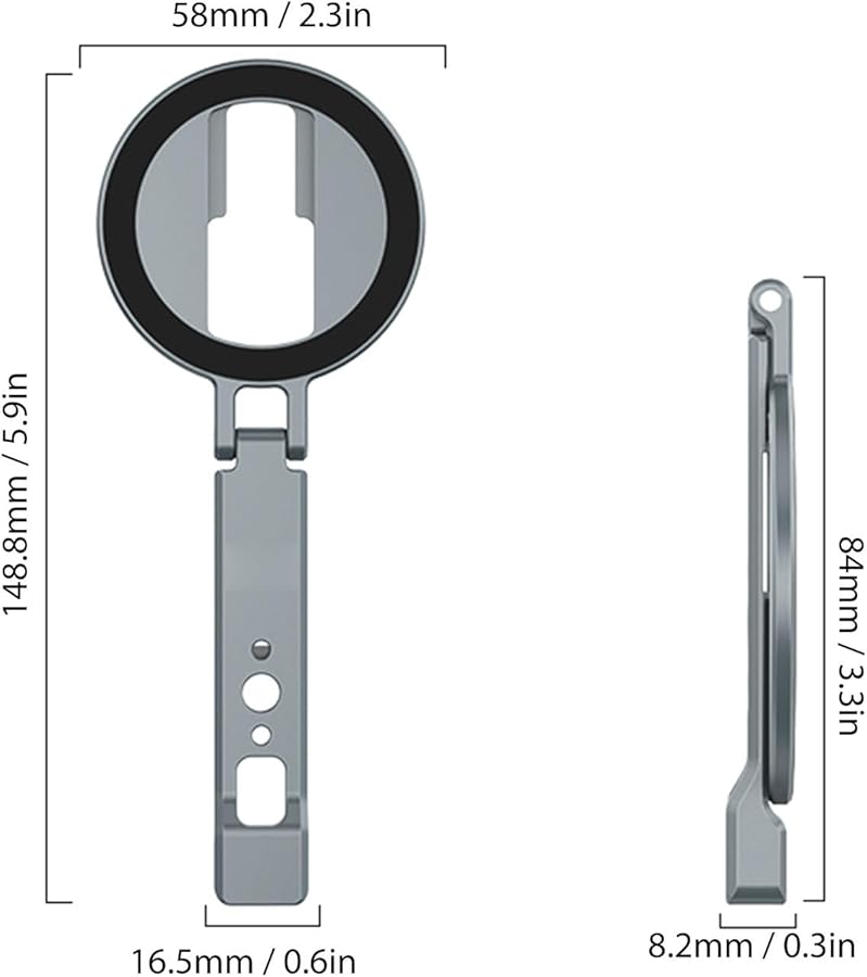 حامل هاتف مغناطيسي معدني مع حامل ثلاثي القوائم قابل للطي وبرغي 1/4 بوصة لتثبيت السيارة - Image 1
