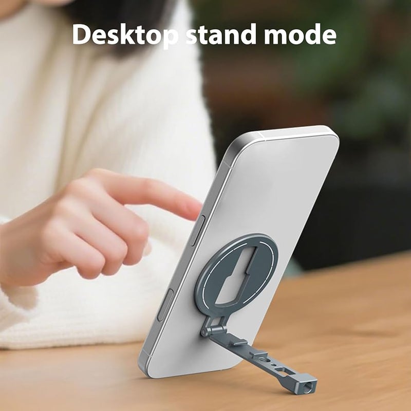 حامل هاتف مغناطيسي معدني مع حامل ثلاثي القوائم قابل للطي وبرغي 1/4 بوصة لتثبيت السيارة - Image 2