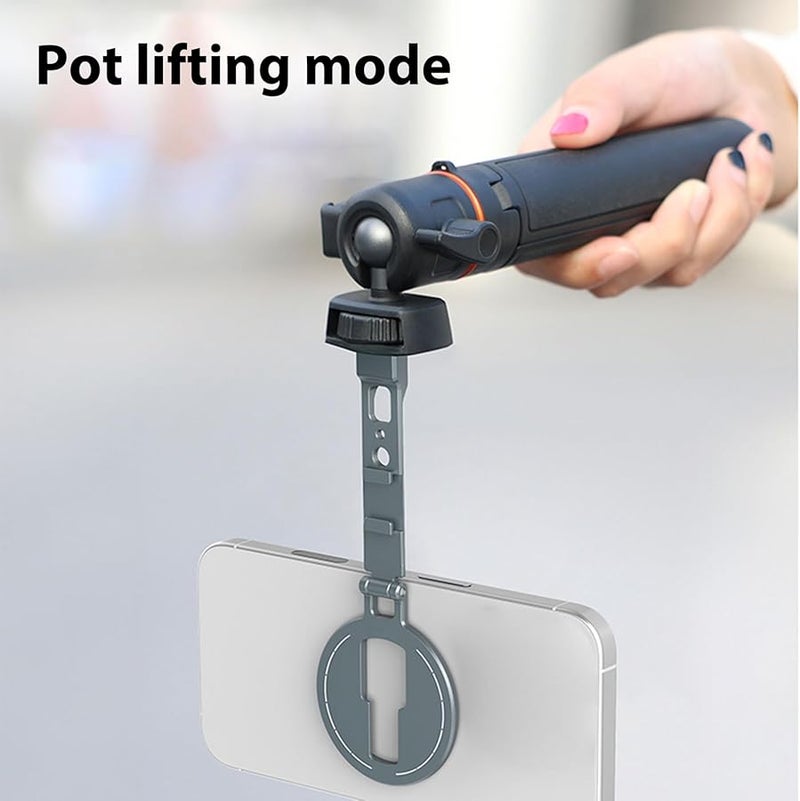 حامل هاتف مغناطيسي معدني مع حامل ثلاثي القوائم قابل للطي وبرغي 1/4 بوصة لتثبيت السيارة - Image 3