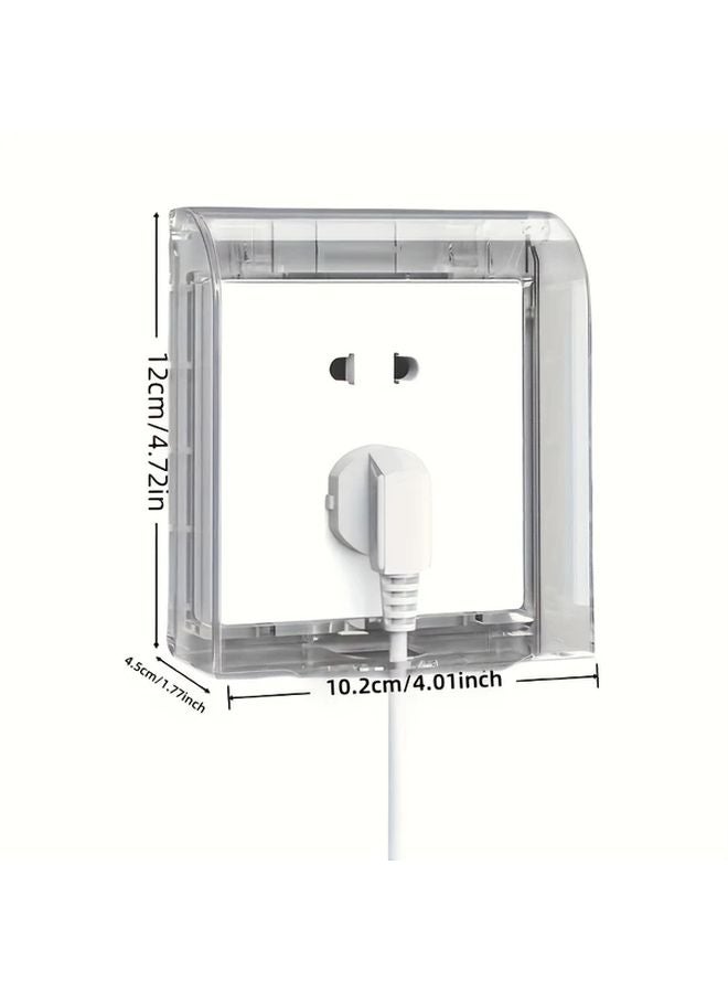 1pc White Waterproof Self Adhesive Electrical Outlet Box Cover No Drill Installation - Image 4