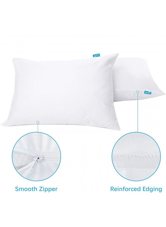Biloban 4 Pack Pillow Protectors with Zipper Breathable & Noiseless & Durable 100% Waterproof Pillow Cases Standard Size White Pillow Protector - Image 4