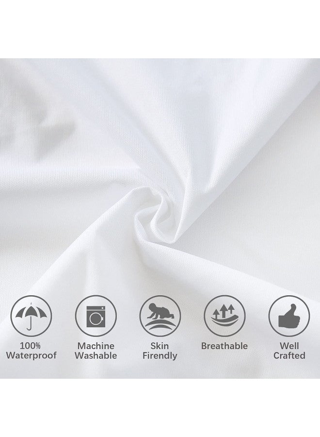 Biloban 4 Pack Pillow Protectors with Zipper Breathable & Noiseless & Durable 100% Waterproof Pillow Cases Standard Size White Pillow Protector - Image 3