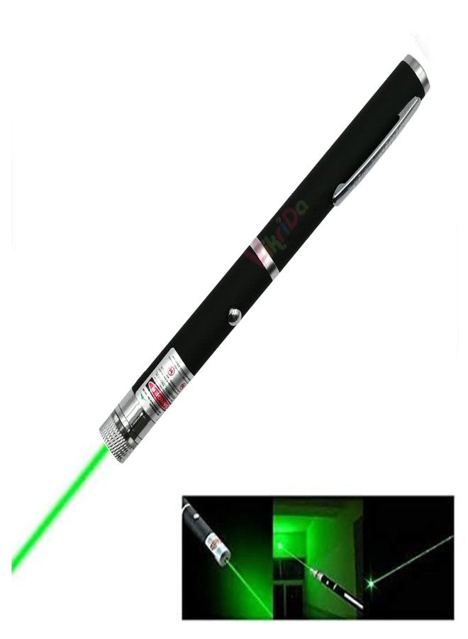 VikriDA Green Laser Pointer Pen 5mW High Visibility Beam | Portable Laser Light Pen for Presentation, Teaching, Astronomy & Outdoor Use | Long Range Laser Pointer for Office, School & Events - Image 1