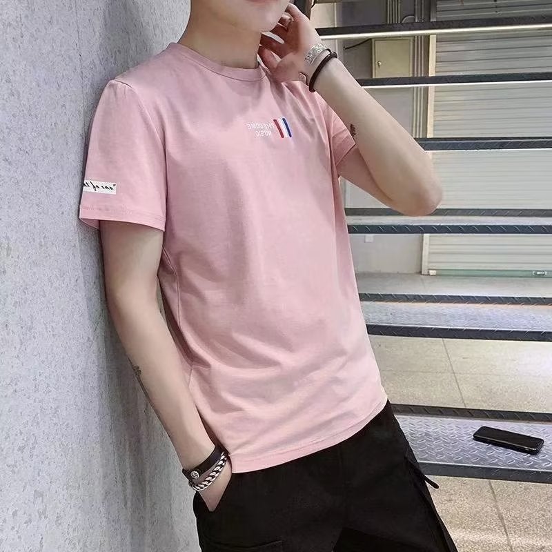 Short-sleeved men's fashion brand men's T-shirt summer T-shirt clothes 2023 new ruffian handsome fashion men's half sleeve five points - Image 2