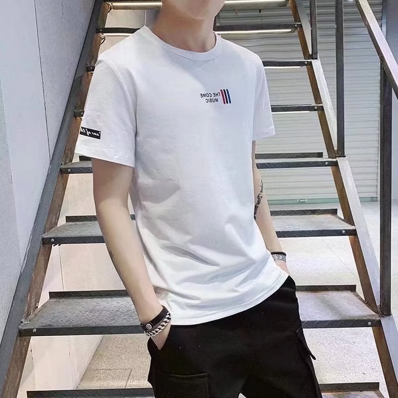 Short-sleeved men's fashion brand men's T-shirt summer T-shirt clothes 2023 new ruffian handsome fashion men's half sleeve five points - Image 4