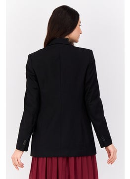 ESPRIT Women Regular Fit Solid Semi-Formal Blazer, Black  - Image 3