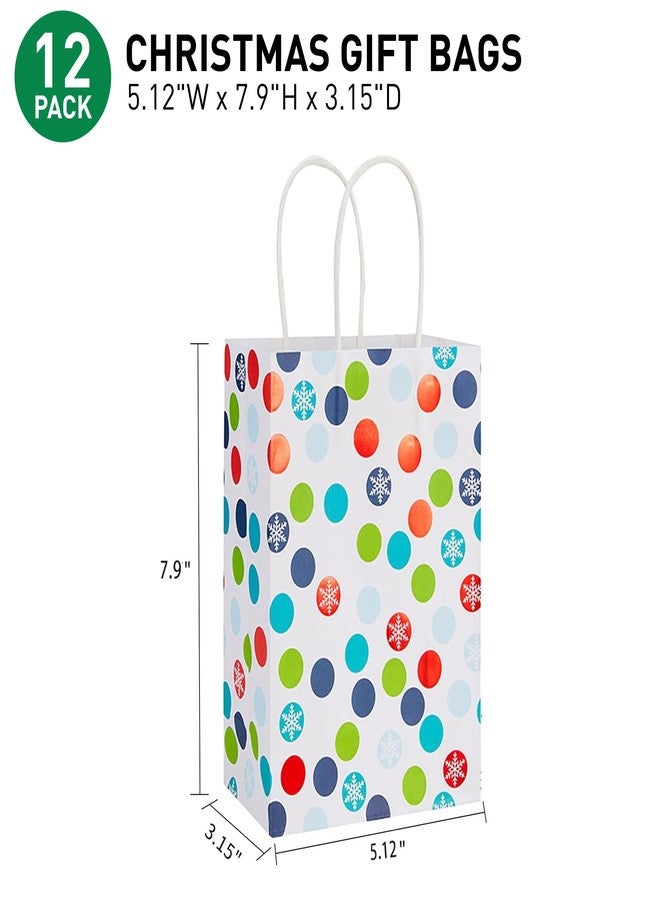 SUNCOLOR 12 Pack Small Christmas Gift Bags, 7.9 × 5.12 × 3.15 Inch, 6 Festive Designs with Handles, Paper Holiday Gift Bags for Christmas Parties, Presents and Holiday Decorations (2 of Each Design) - Image 3