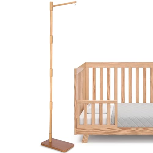 EBINGMIMA Floor-Standing Crib Mobile Arm - 65 Inch Mobile Arm for Crib - Mobile Stand for Crib - 100% Beech Wood - Movable Baby Mobile Hanger with Strong Anti-Dumping Attachment - Easy Assembly - Nursery Decor - Image 1