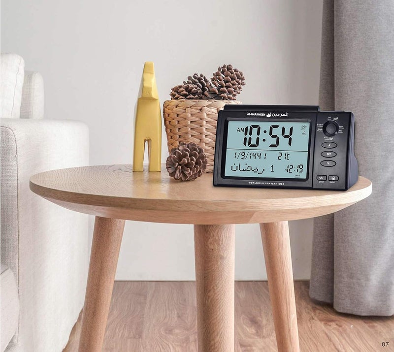 Azan Clock (Table Clock) HA-7006 (Black) - Image 3