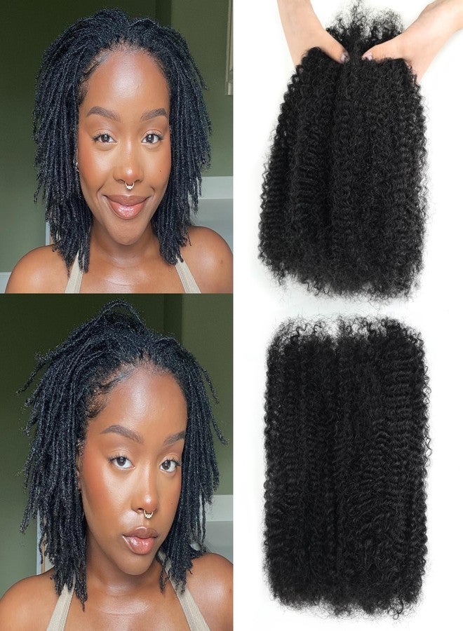 poetically 16 Inch Afro Kinkys Bulk Human Hair Kinky Curly Braiding Hair for Mini Twist 50g/Pack Natural Black 4C Dreadlock Extensions for Permanent Sister Locs/Mini Twists/Braids/Repair Can Dye and Bleach - Image 1