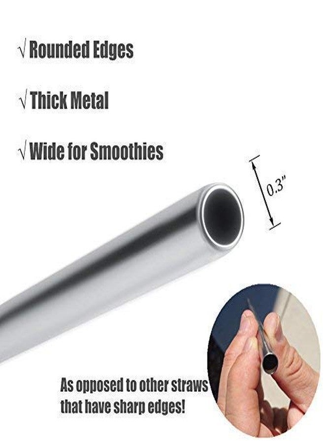 YAJNAS Stainless Steel Reusable SS 304 Food Grade Beverage Drinking Straws with Straw Cleaning Brush BPA Free Metal for Smoothies, Tumblers, Travel & More (4 Straight & 1 Cleaning Brush) - Image 4