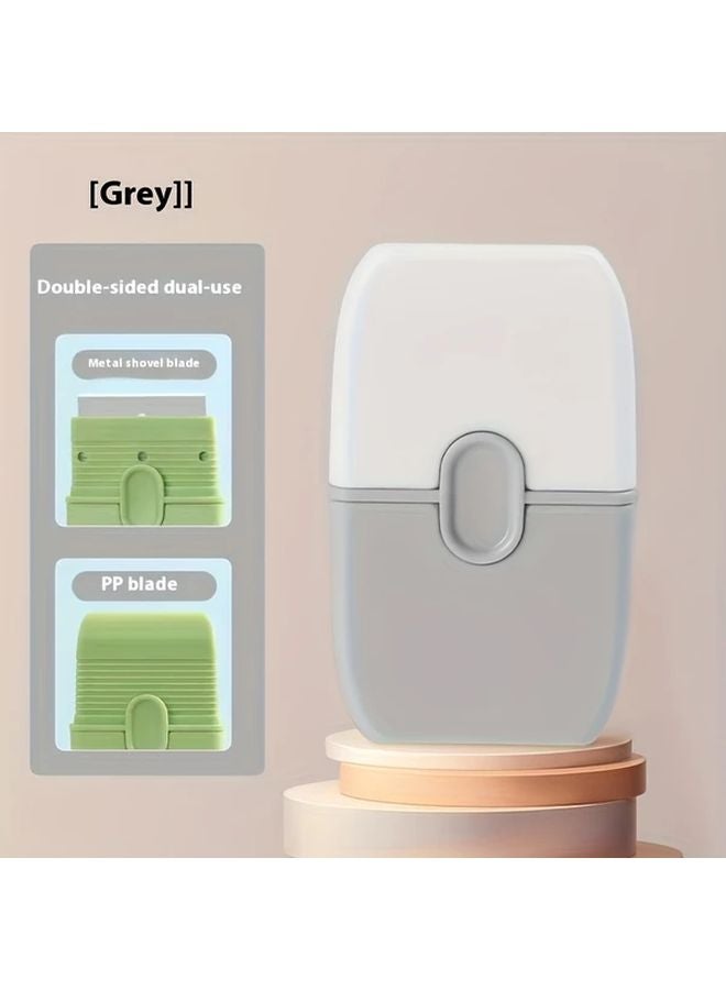 Gray Dual Head Scraper With Protective Cover For Kitchen Bathroom Window Cleaning - Image 1