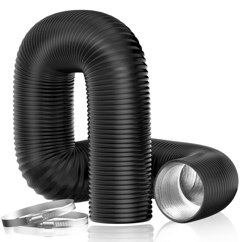 Hon&Guan Dryer Vent Hose, 4'' Insulated Flexible Duct 16FT with 2 Duct Clamps, Heavy-Duty Three Layer Protection for HVAC Ventilation, Duct Fan Systems - Image 1