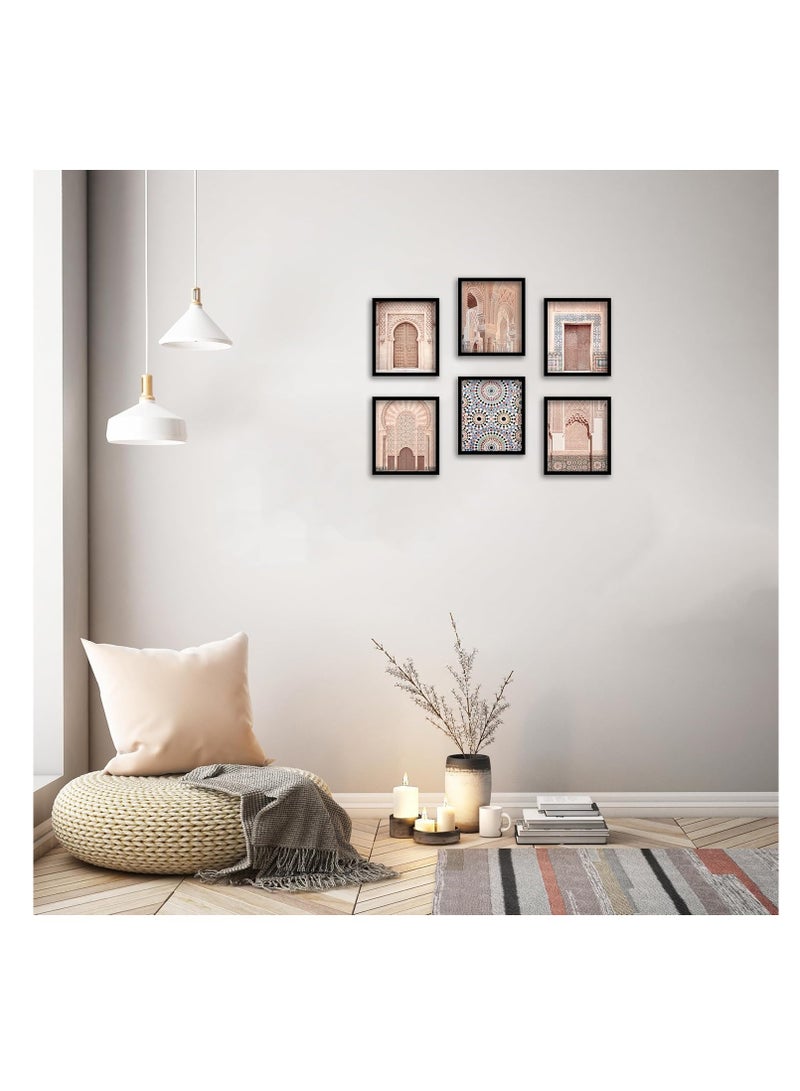 مؤسسة فكرة اليوم مجموعة من 6 ملصقات مطبوعة على قماش لفن العمارة المغربية من أفكار اليوم لأبواب عربية وأقواس مسجد | ديكور حائط أنيق لغرفة المعيشة وغرفة النوم والمكتب (بدون إطار - 1، 11 × 14 بوصة) - Image 2