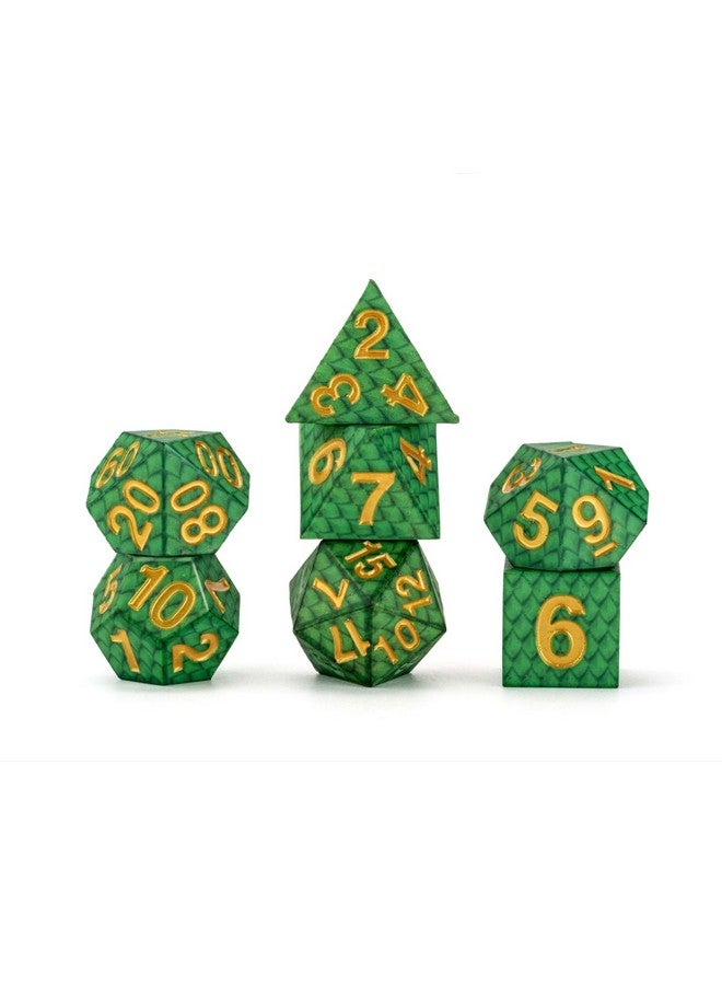 Metallic Dice Games FanRoll Dragon StormTM Silicone Dice Set: Green Dragon Scales - Image 1