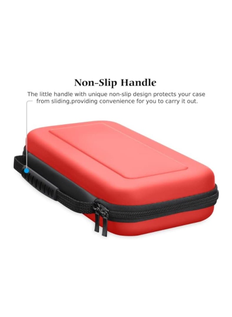 Generic Case for Nintendo Switch OLED Model 2021 & Switch 2017 with 8 Game Card Holders, Hard Portable Travel Bag Protective Pouch for Nintendo Switch Console and Accessories -red  - Image 5