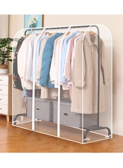 XiuWoo Waterproof Dustproof Foldable Large Capacity Clothes Rail Cover, Garment Rack Cover, Cloth Cover, Clothes Rack Cover, Clothes Protector, Clothes Garment Rail Cover, Garment Hanging Coat with Zipper  - Image 1