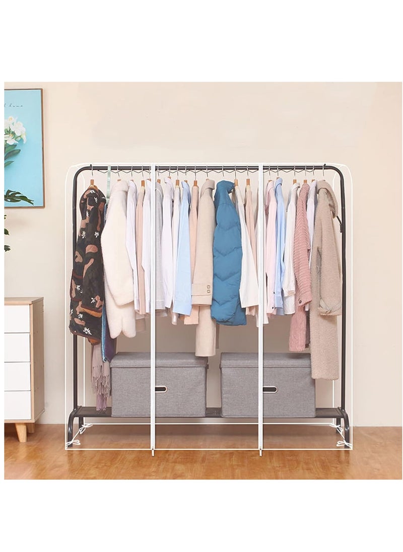 XiuWoo Waterproof Dustproof Foldable Large Capacity Clothes Rail Cover, Garment Rack Cover, Cloth Cover, Clothes Rack Cover, Clothes Protector, Clothes Garment Rail Cover, Garment Hanging Coat with Zipper  - Image 2