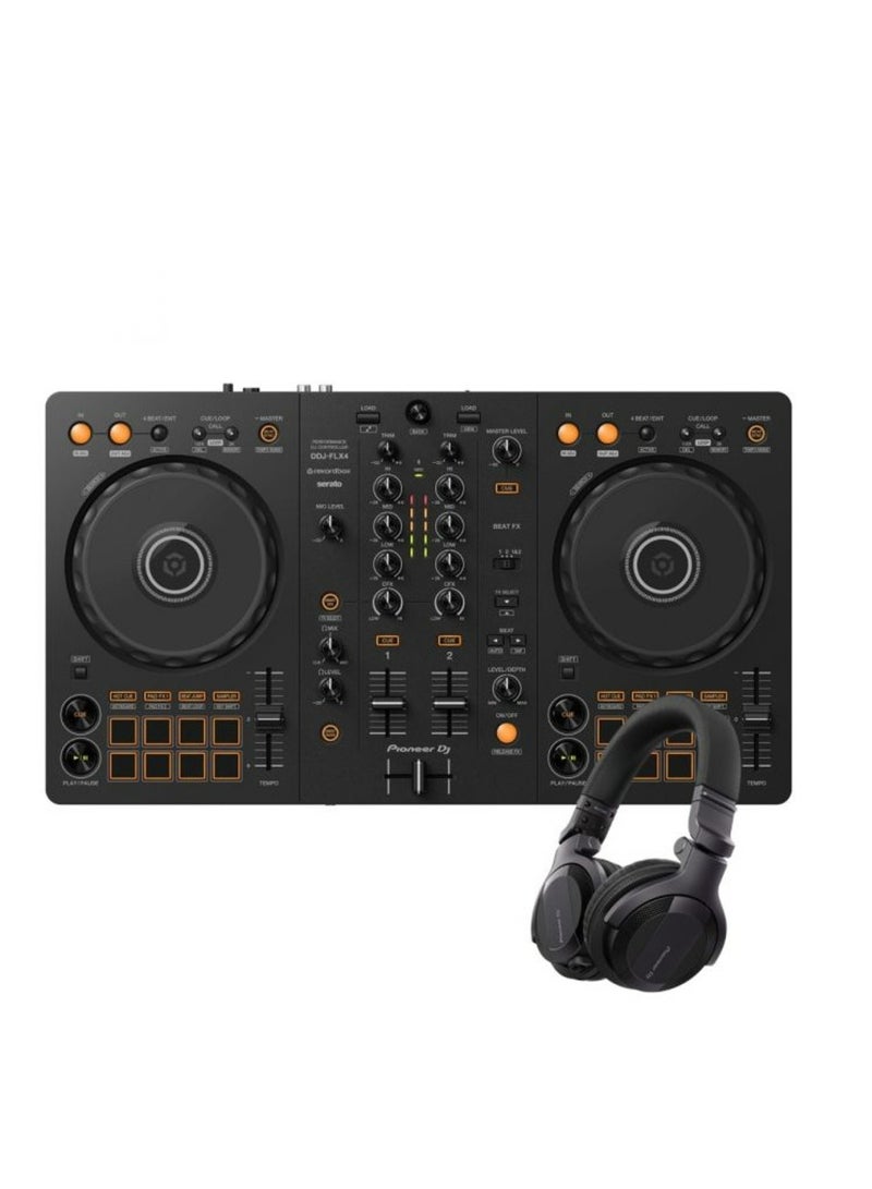 Pioneer DJ Pioneer DDJ-FLX4 2-channel DJ controller + HDJ-CUE1 DJ Equipment Bundle  - Image 2