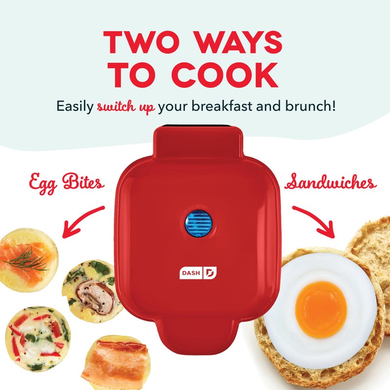 Dash Deluxe Egg Bite Maker - Electric Egg Bite Maker for Healthy Protein Snacks - Quick Cleanup, Space-Saving Design & Non-Slip Feet - 4 Servings, Red - Image 5