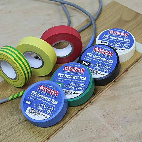 Faithfull FAITAPEPVCBL Blue PVC Electrical Tape 19 mm x 20 m - Image 5