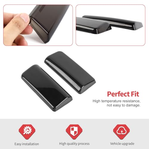 Jimen Fit for Chevrolet Silverado 2022-2024, 2PCS Front Fog Light Cover Trim, Smoked - Image 4