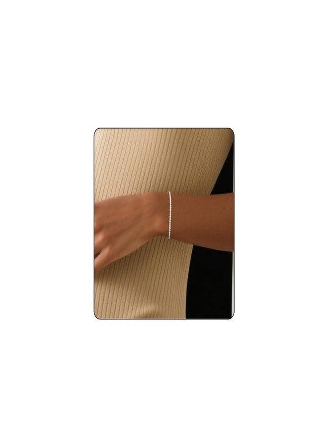 REHANDLE Adjustable Tennis Bracelets for Women Gold/Silver Dainty 14K Gold Plated Cubic Zirconia Bracelets for Women CZ Bling Diamond Bracelet for Prom Wedding, One Size, Stone, no gemstone - Image 1