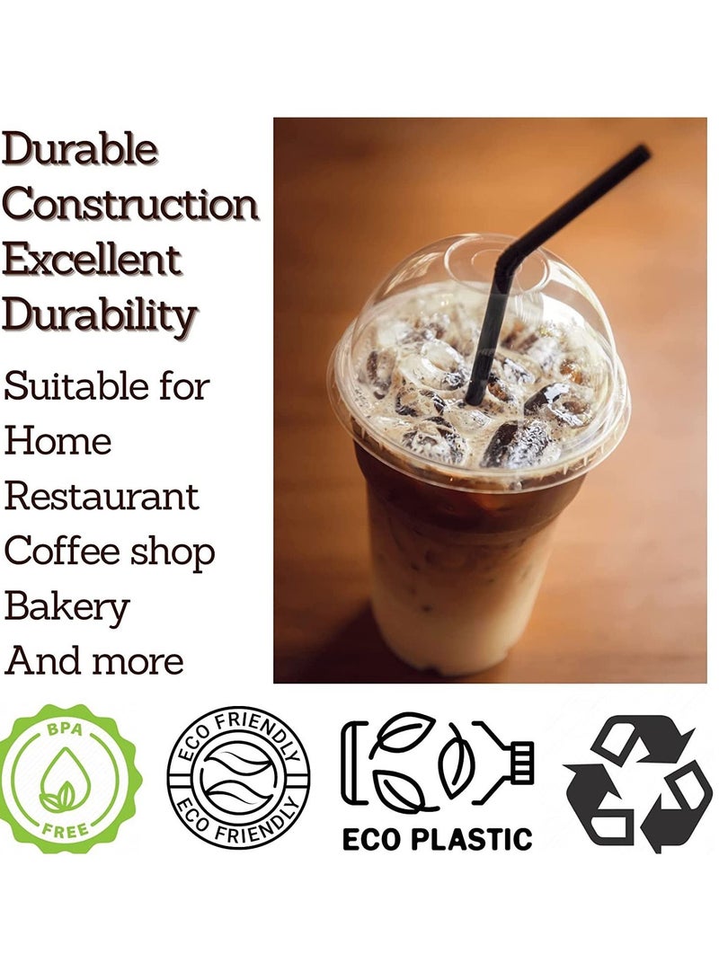 100 Sets 16 oz Clear Plastic Cups with Dome Lids Disposable Plastic Cups for To Go Iced Coffee Cold Drinks Smoothies Milkshakes Iced Tea and Sodas. - Image 4