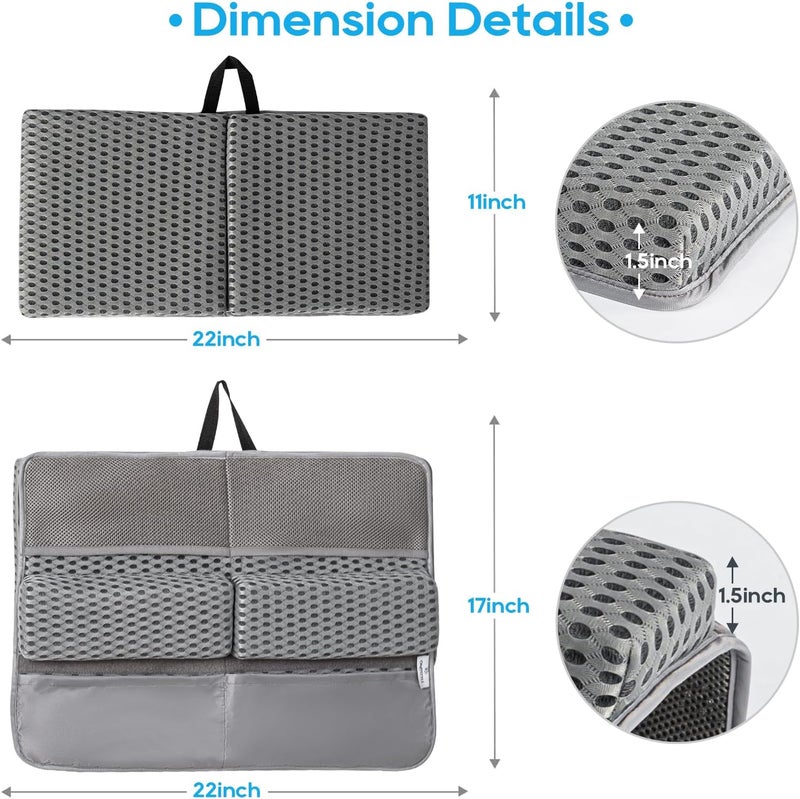 OMYSTYLE OS Baby Bath Kneeler and Elbow Rest Pad Set 15 Thick Quickly Dry Bathtub Kneeler Pad with Baby Toys  Bath Accessories Organizer Kneeling and Elbow for Tub NonSlip MatGrey - Image 2