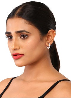 Just Peachy Just Peachy Set of 4 Gold-Toned Contemporary Stud Earrings, Versatile for Everyday Special Occasions, Ideal Gift for Her  - Image 2