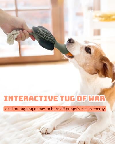 SCHITEC Squeaky Rope Dog Toys Latex Rubber Squeak Duck Tug of War Toy Interactive Play Puppy Stuffed Chew Toy for Small Medium Dogs - Image 3