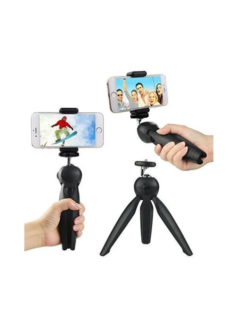 YunTeng 228 Mini Tripod with Phone Holder Clip Desktop Tripod For Camera And Mobile Phone Black